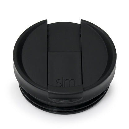 Black and charcoal gray cylindrical container with solid black lid and upper section, transitioning to lighter gray base rim against neutral background.
