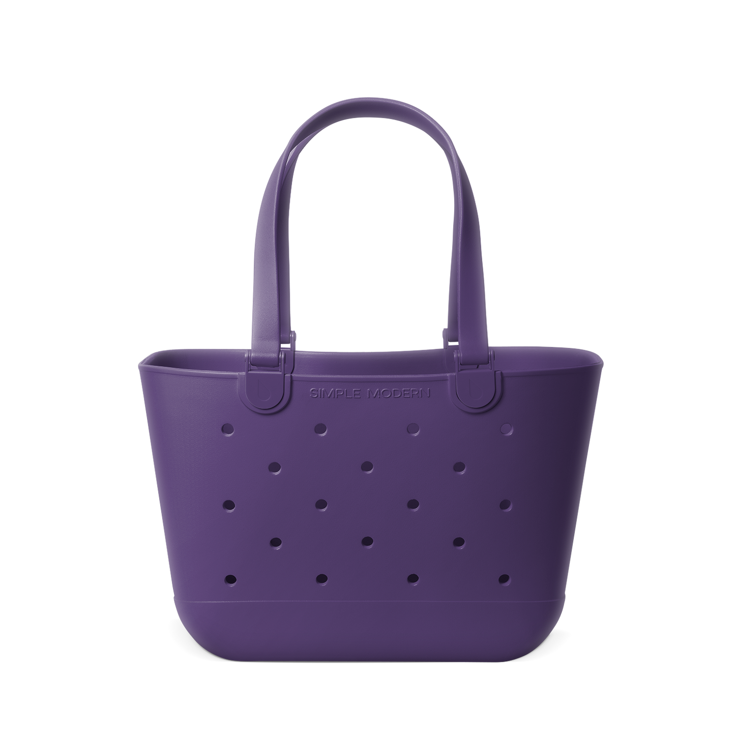 Purple eggplant tote bag on white background