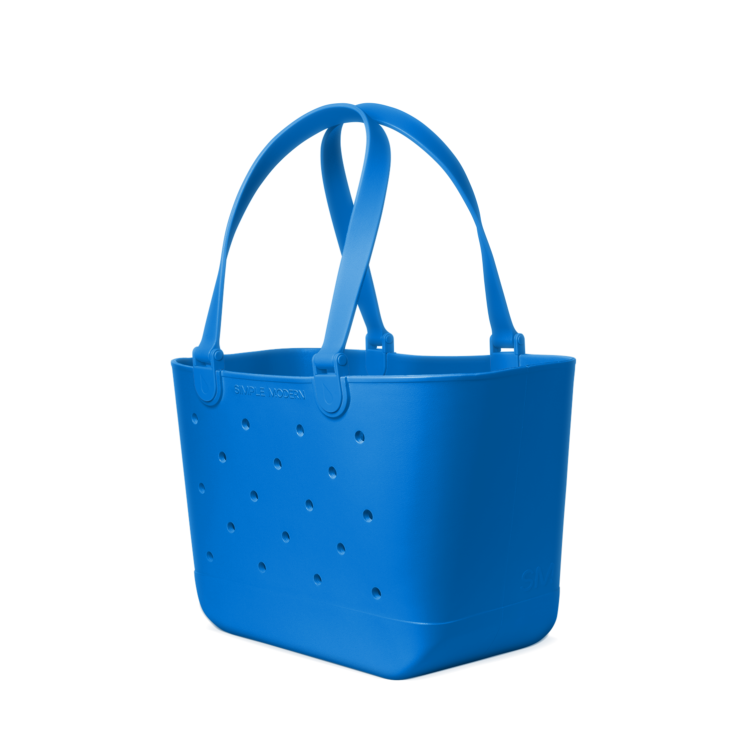 Electric blue geometric shape on white background with matte finish