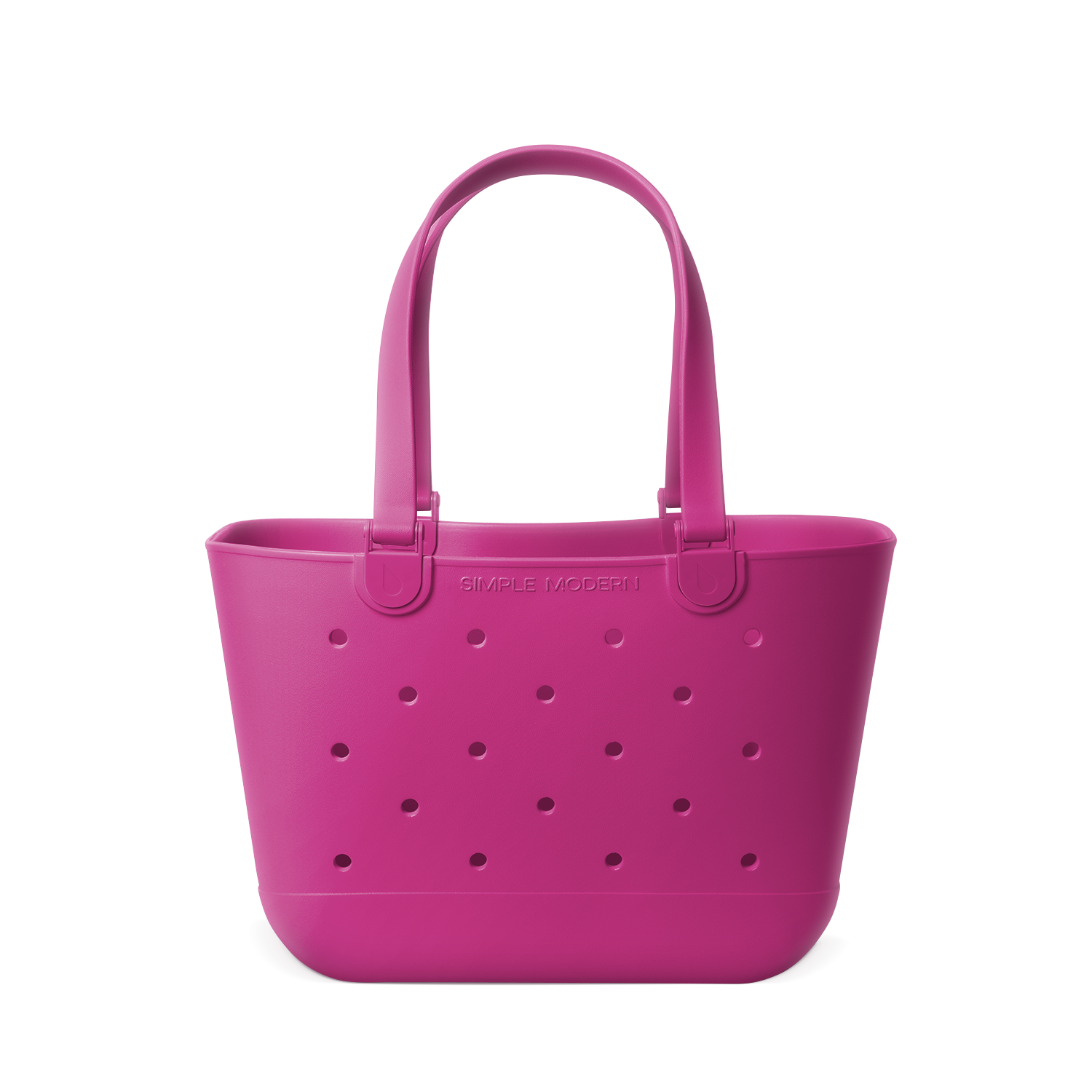 Hot pink magenta tote bag with white background
