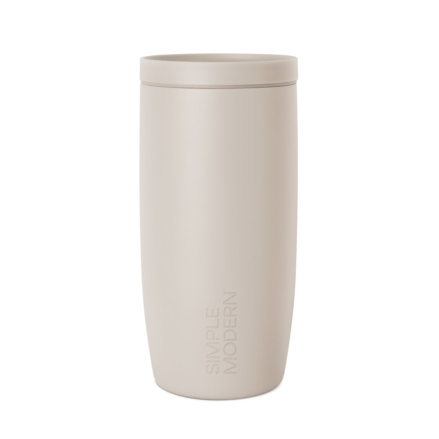 Cream-colored cylindrical vessel with warm beige tone, displayed against neutral background for minimalist aesthetic appearance.