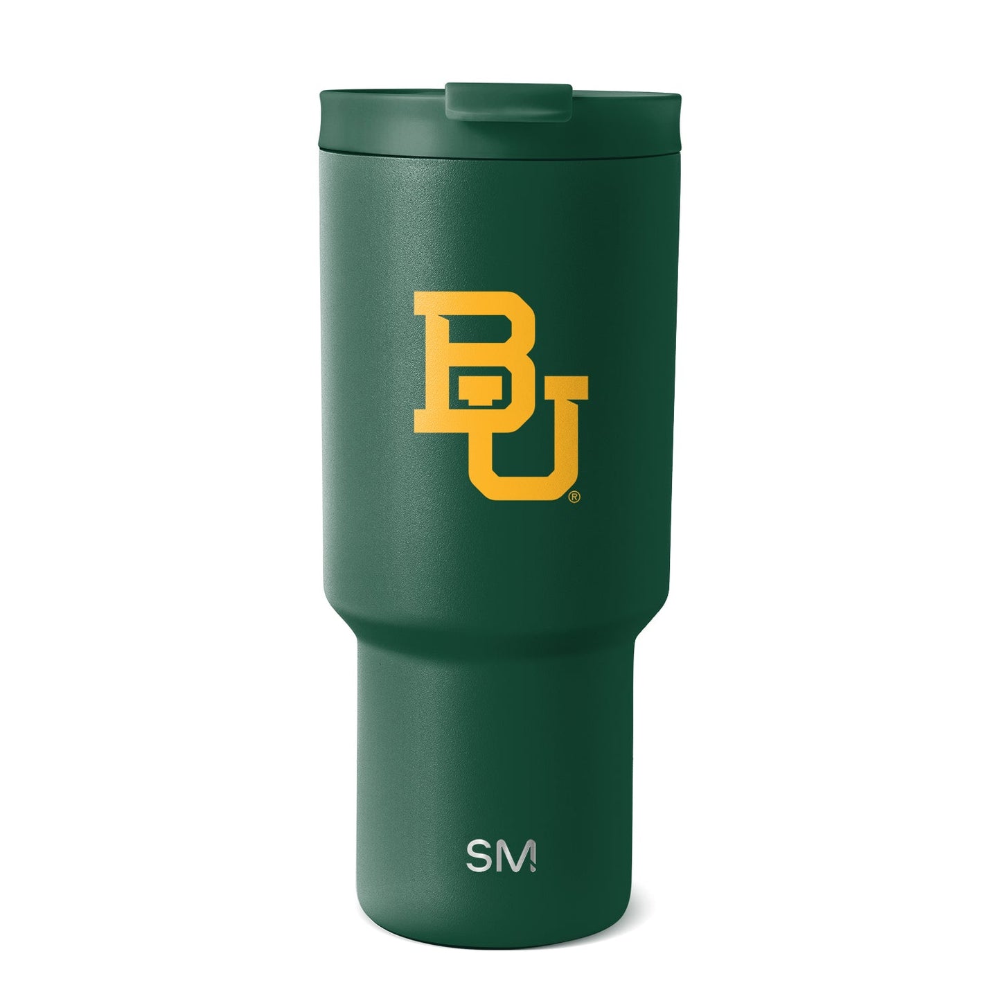 Forest green insulated tumbler with matte textured finish and white background